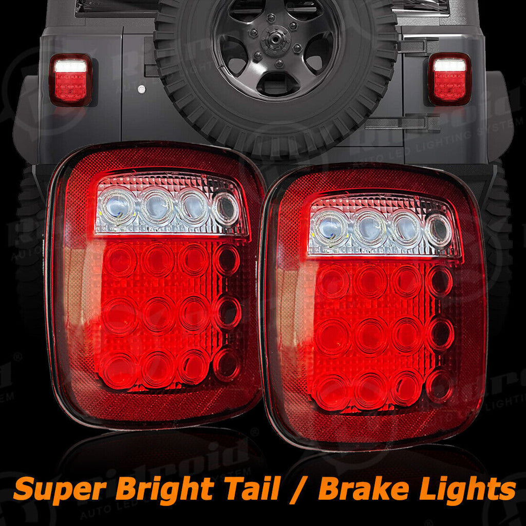 LED Red Tail Lights for Jeep Wrangler CJ YJ TJ Smoke Lighting