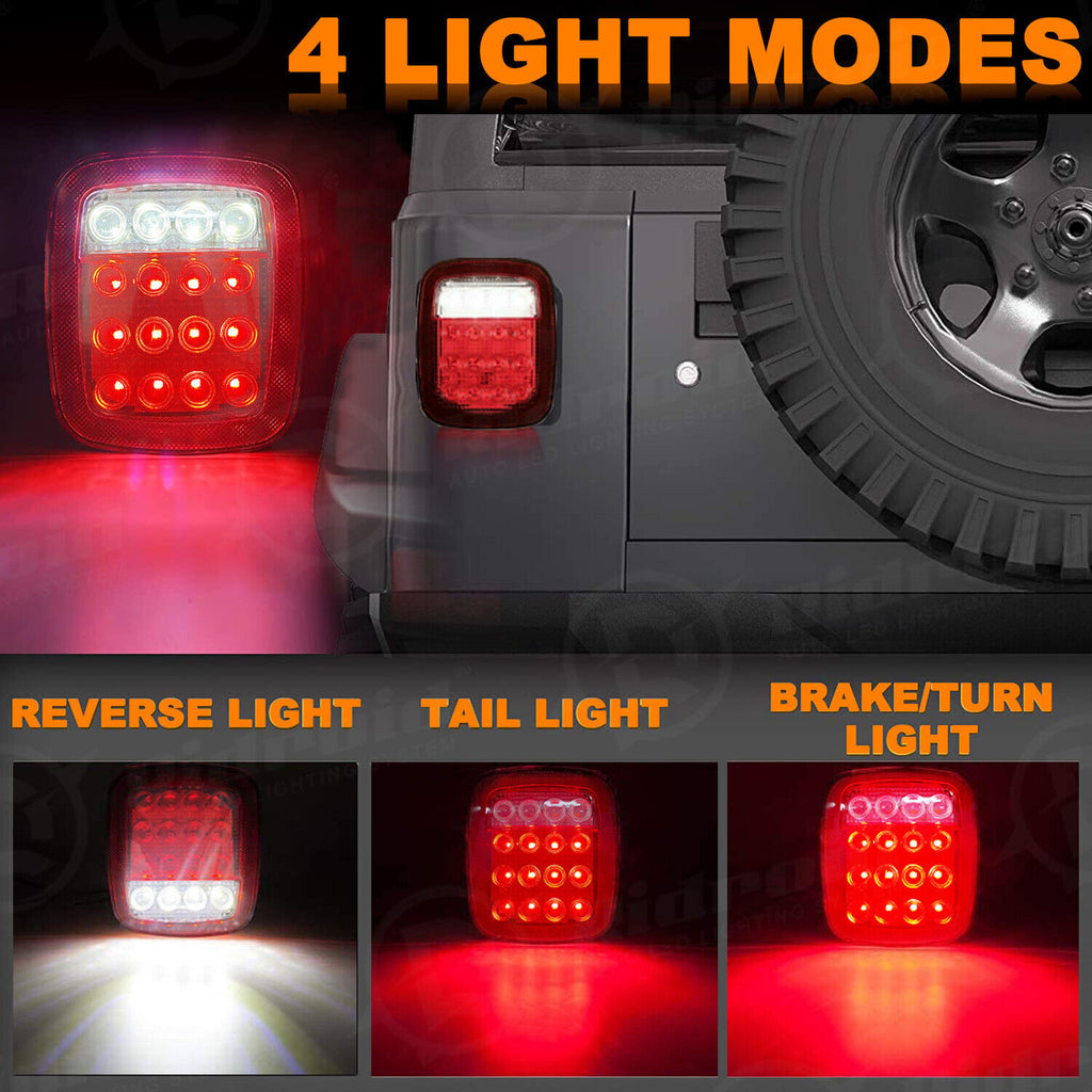 LED Red Tail Lights for Jeep Wrangler CJ YJ TJ Smoke Lighting
