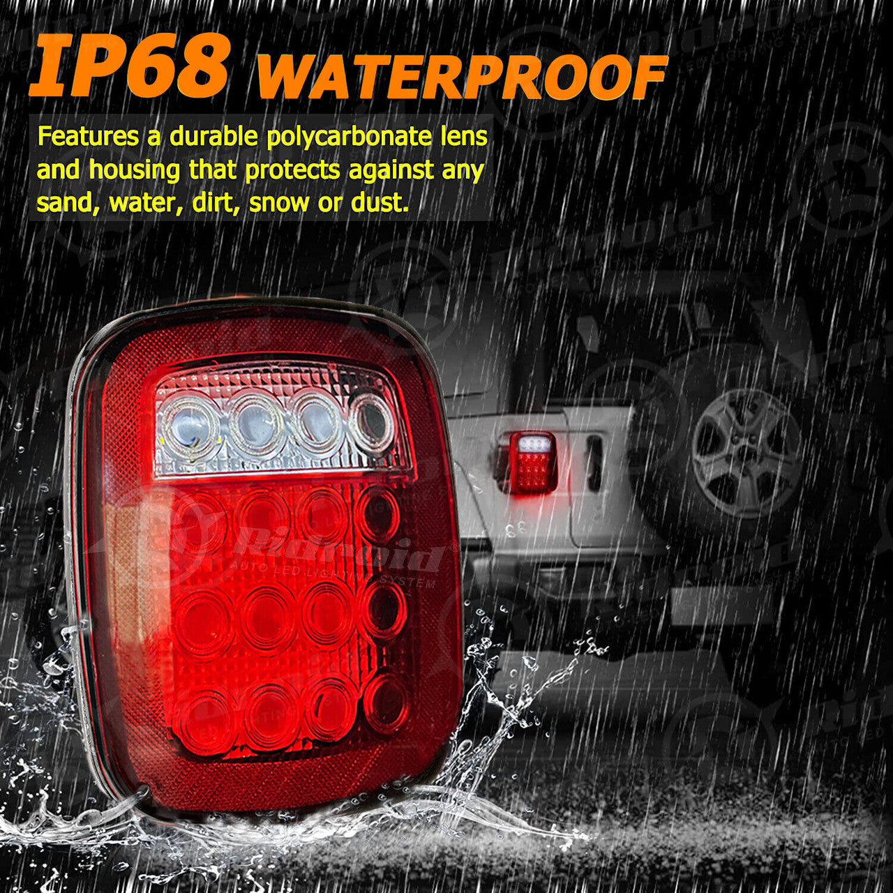 LED Red Tail Lights for Jeep Wrangler CJ YJ TJ Smoke Lighting