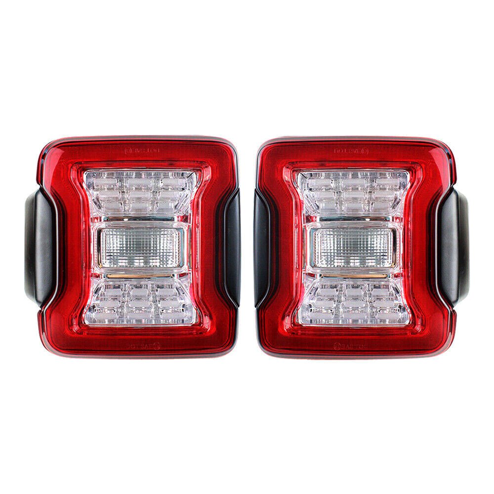 Clear LED Tail Lights Brake Reverse Turn Signals for 2018 - 2021 Jeep Wrangler JL JLU - GENSSI Lighting