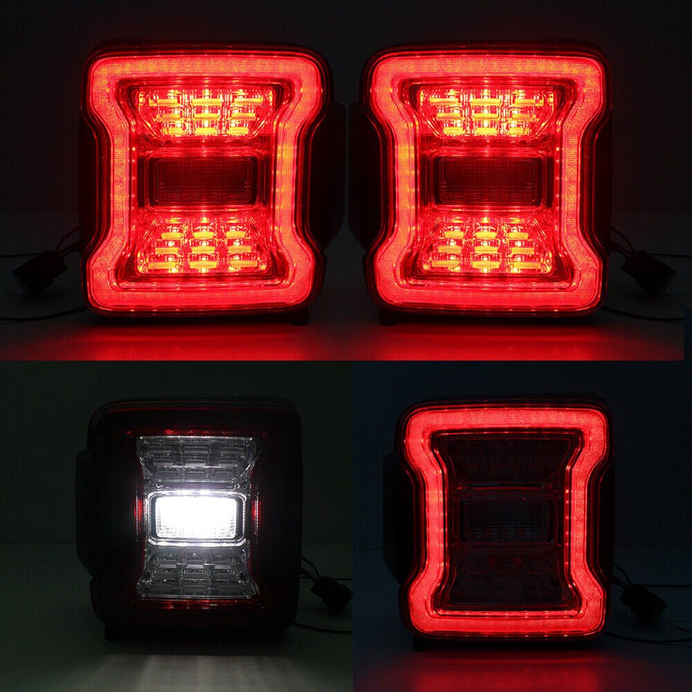 Clear LED Tail Lights Brake Reverse Turn Signals for 2018 - 2021 Jeep Wrangler JL JLU - GENSSI Lighting