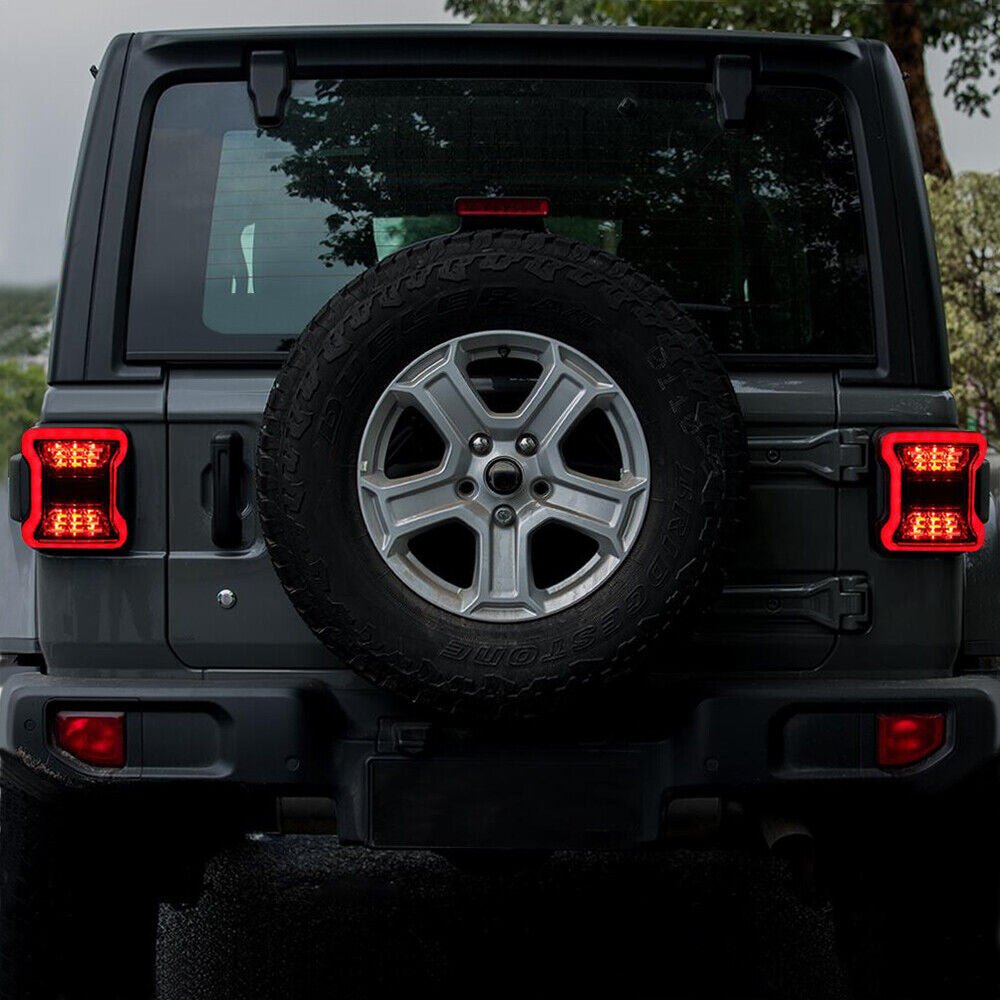 Clear LED Tail Lights Brake Reverse Turn Signals for 2018 - 2021 Jeep Wrangler JL JLU - GENSSI Lighting