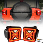 Arrow Smoked LED Rear Tail Lights Brake Reverse Turn Signals for 2018 - 2021 Jeep Wrangler JL JLU - GENSSI Lighting
