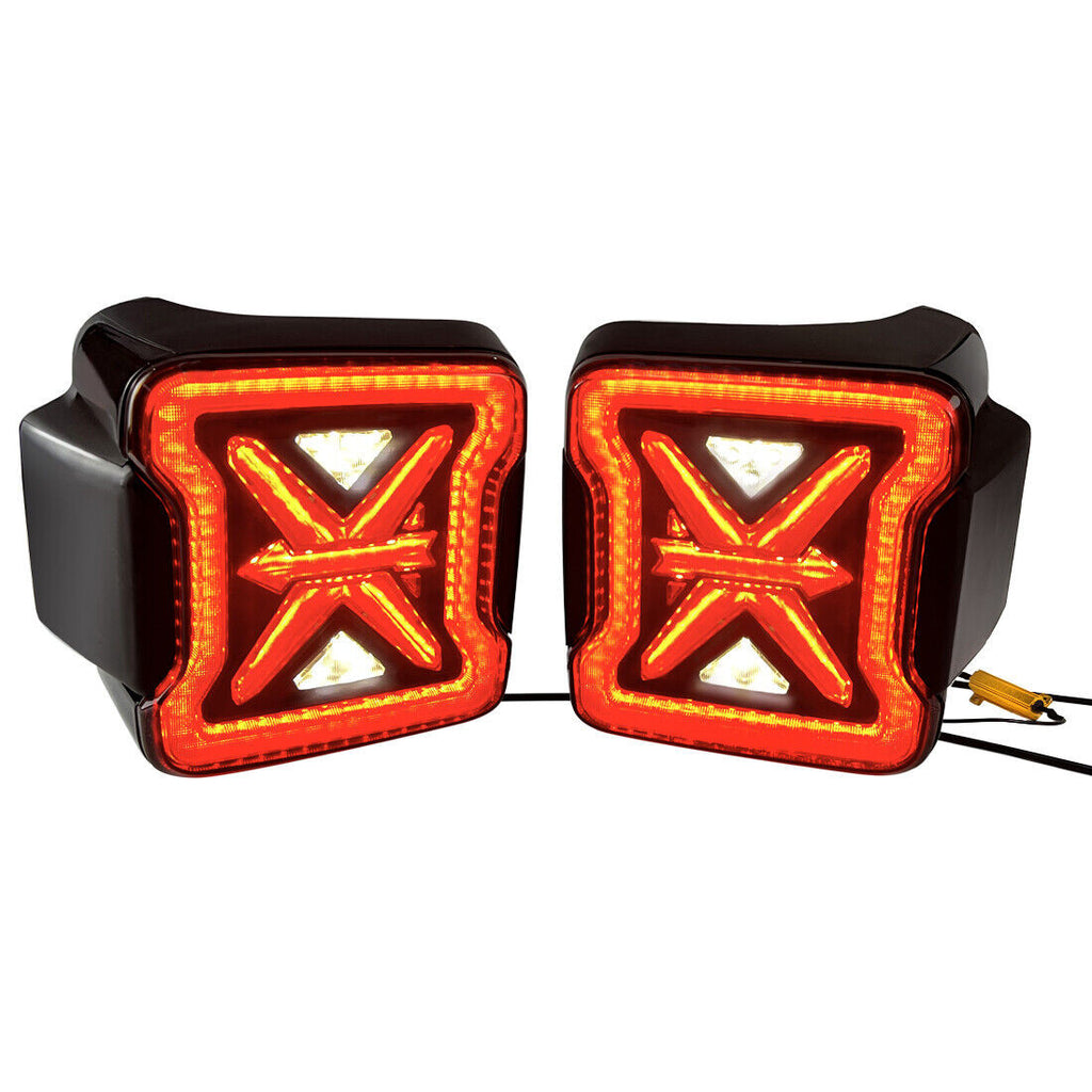 Arrow Smoked LED Rear Tail Lights Brake Reverse Turn Signals for 2018-2021 Jeep Wrangler JL JLU Lighting