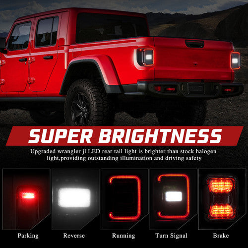 Smoked Lens Led Running Light Reversing Tail Lights for Jeep Gladiator JT 2019-2023 Default Title Lighting