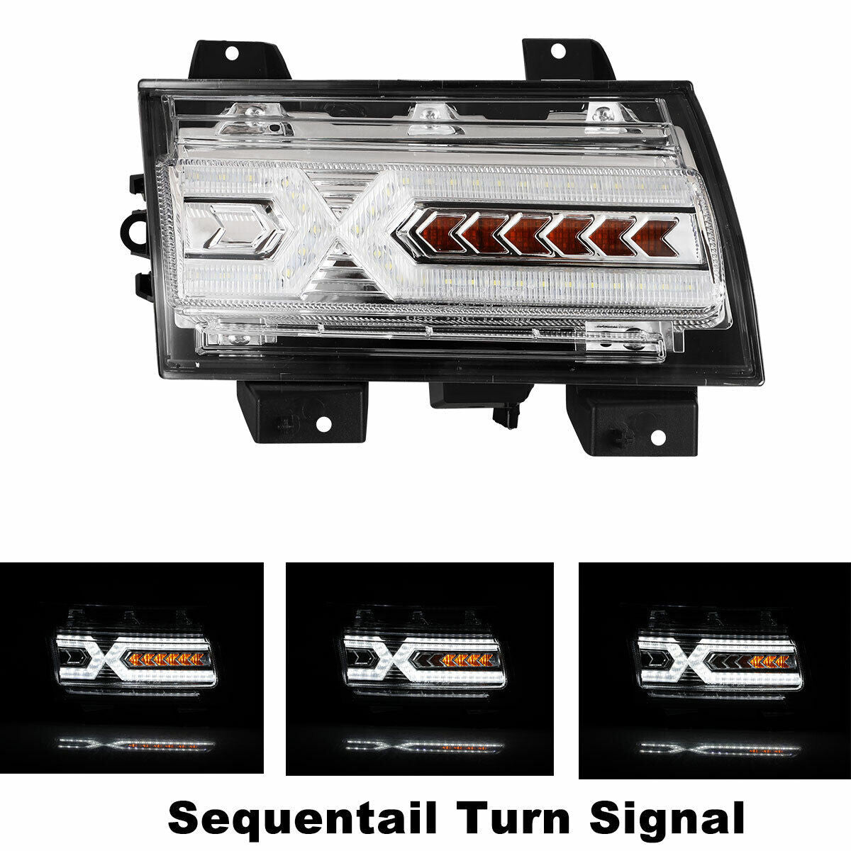 Clear LED Turn Signal DRL Fender Sequence Lights for Wrangler JL JLU Gladiator JT 2018 - 2023 - GENSSI Lighting