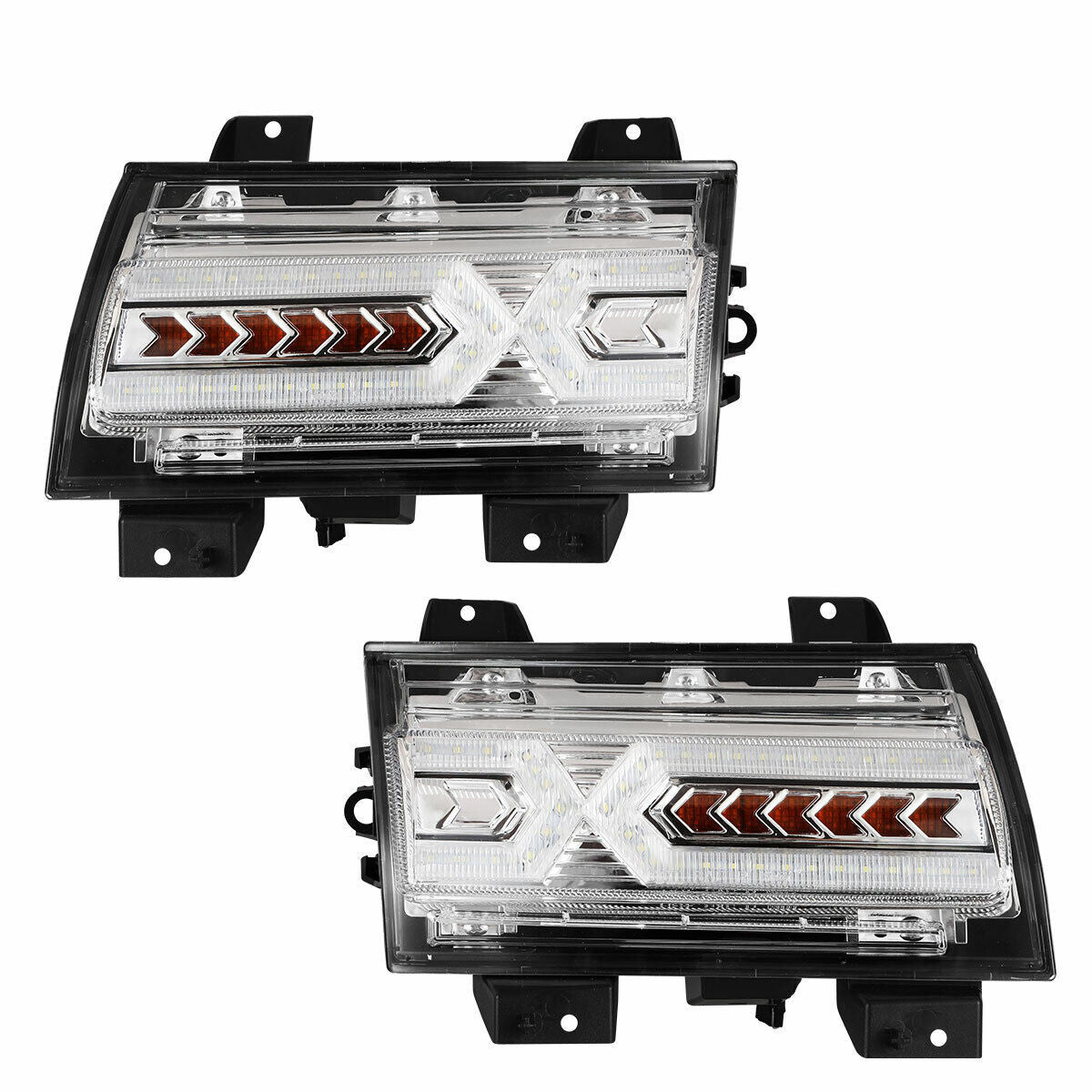 Clear LED Turn Signal DRL Fender Sequence Lights for Wrangler JL JLU Gladiator JT 2018 - 2023 - GENSSI Lighting