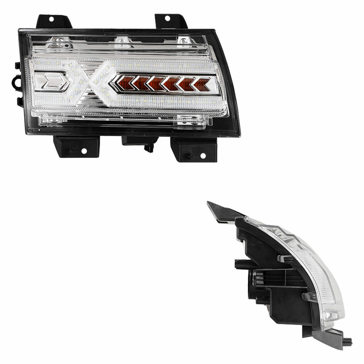 Clear LED Turn Signal DRL Fender Sequence Lights for Wrangler JL JLU Gladiator JT 2018 - 2023 - GENSSI Lighting