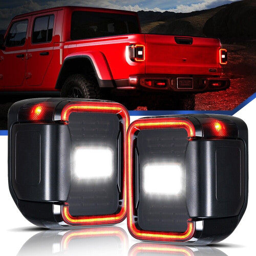 Smoked 3rd Gen LED Tail Lights Brake Turn Signal Reverse for Jeep Gladiator JT 2019-2023 Default Title Lighting