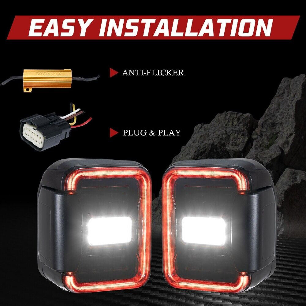 Smoked 3rd Gen LED Tail Lights Brake Turn Signal Reverse for Jeep Gladiator JT 2019-2023 Lighting
