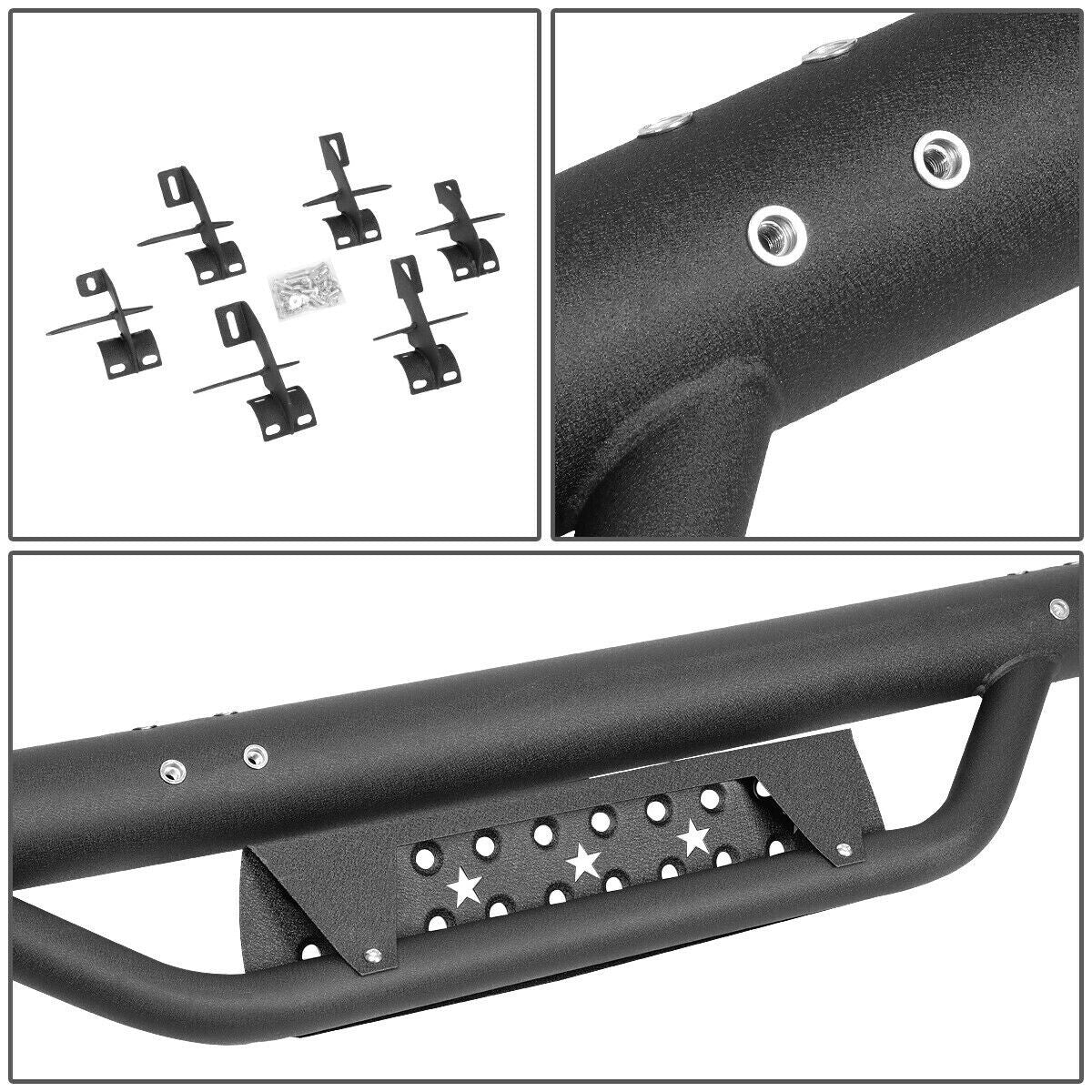 Coated Stars Side Steps for 2018 - 2022 Jeep Wrangler JL 4 Door - GENSSI Exterior Part