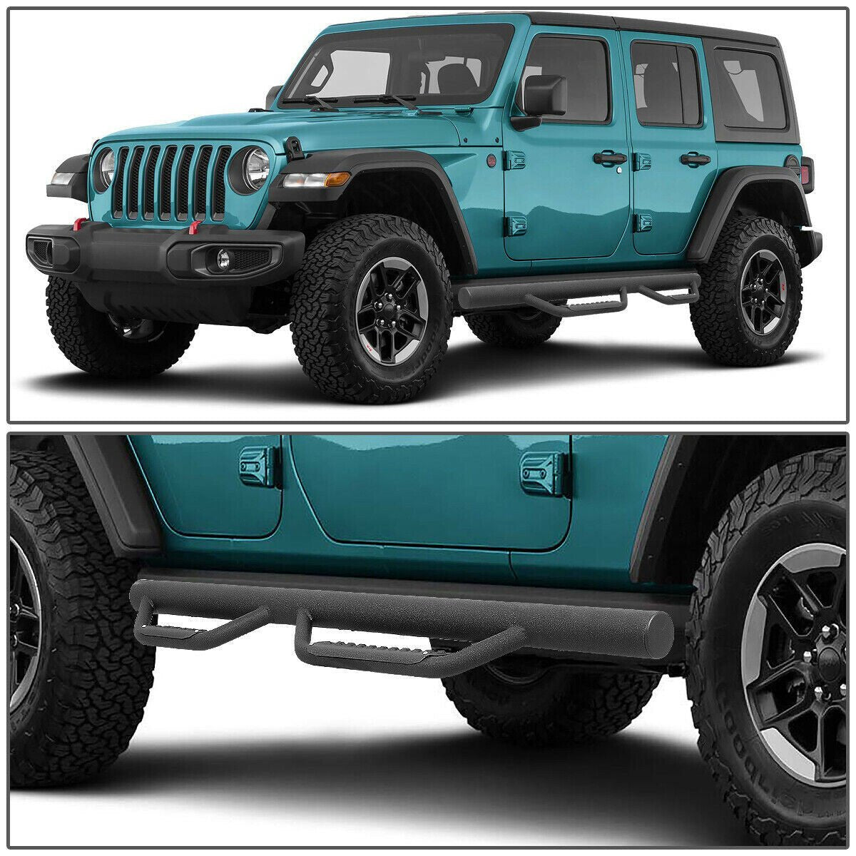 Coated Stars Side Steps for 2018 - 2022 Jeep Wrangler JL 4 Door - GENSSI Exterior Part