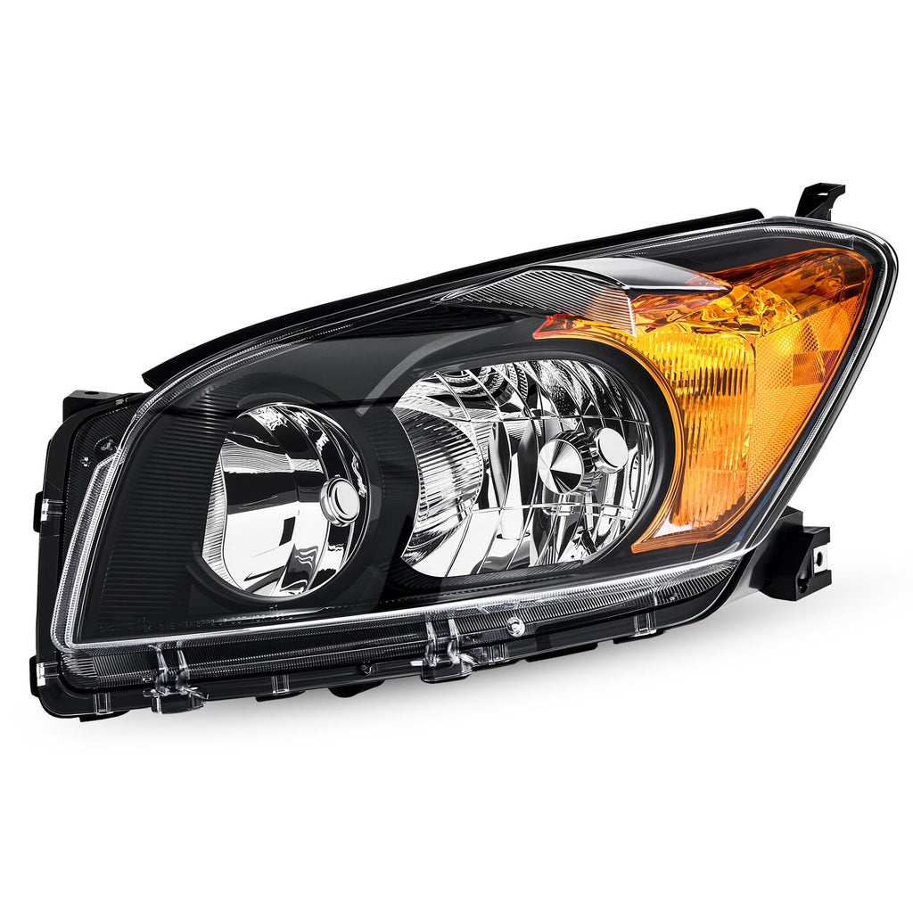 Black Halogen headlights pair front view for 2009-2012 Toyota RAV4