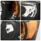 Black Halogen headlights pair front view for 2001-2007 Toyota Highlander