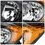 Passenger side Black Halogen headlight close-up for 2009-2012 Toyota RAV4