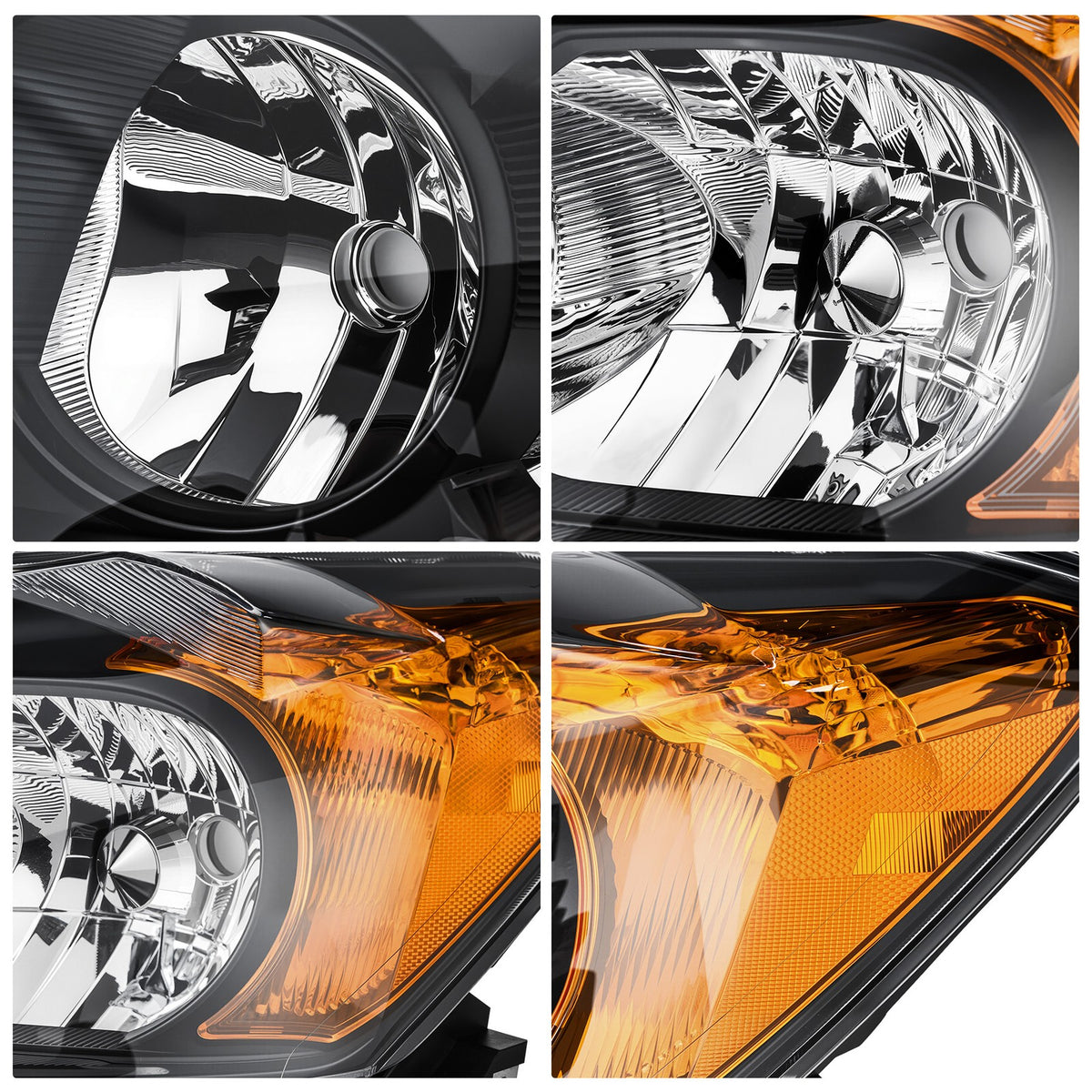 Passenger side Black Halogen headlight close-up for 2009-2012 Toyota RAV4