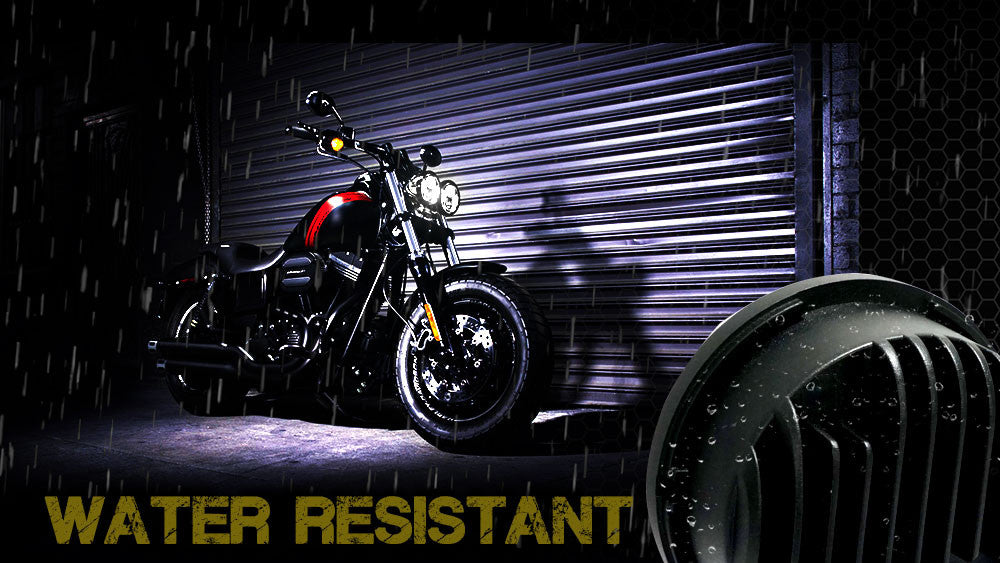 4.65 In LED Black Projector Headlight Harley Davidson Dyna Fat Bob FXDF 2008-2016 Black (2 Pack) Lighting
