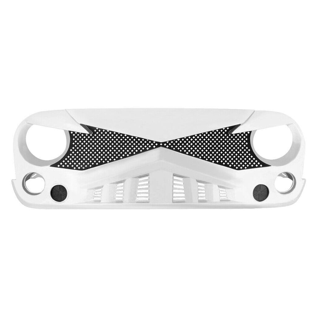 White Trooper Grille for 2007-2018 Jeep Wrangler JK JKU Grille