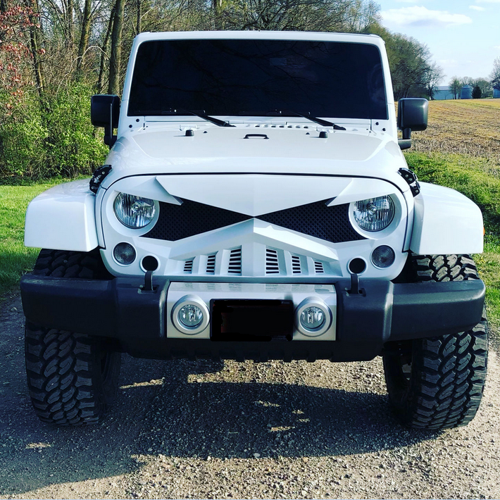 White Trooper Grille for 2007-2018 Jeep Wrangler JK JKU Grille