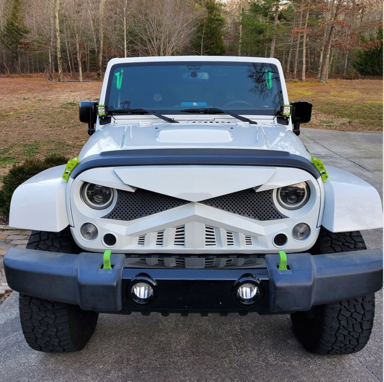 White Trooper Grille for 2007-2018 Jeep Wrangler JK JKU Grille