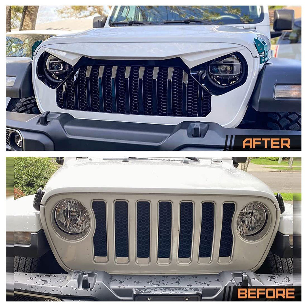 White Vader Grille for Jeep Wrangler JL JT 2018-2021 Grille