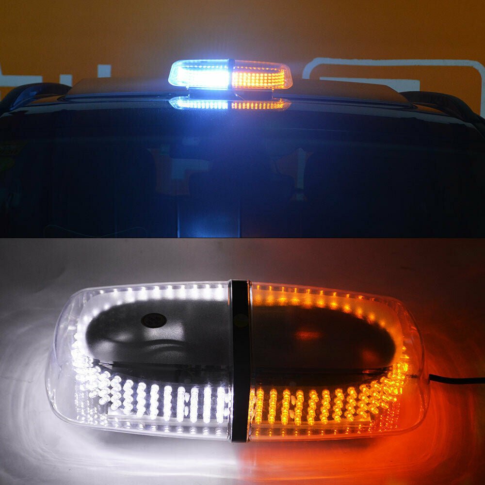 White/Amber 240 LED Emergency Warning Flash Strobe Light Waterproof 12" - GENSSI Lighting