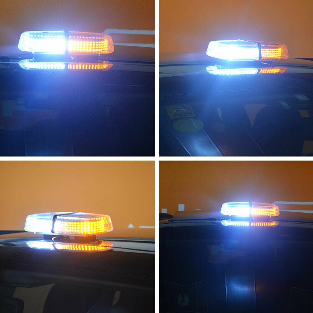 White/Amber 240 LED Emergency Warning Flash Strobe Light Waterproof 12" - GENSSI Lighting