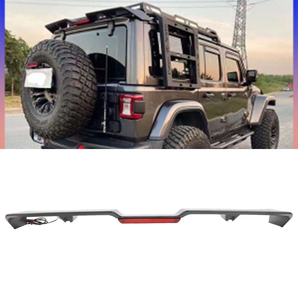 Rear Roof Top Full Wing LED Light Spoiler Trim for Jeep Wrangler JK 2007-2018 Exterior Part