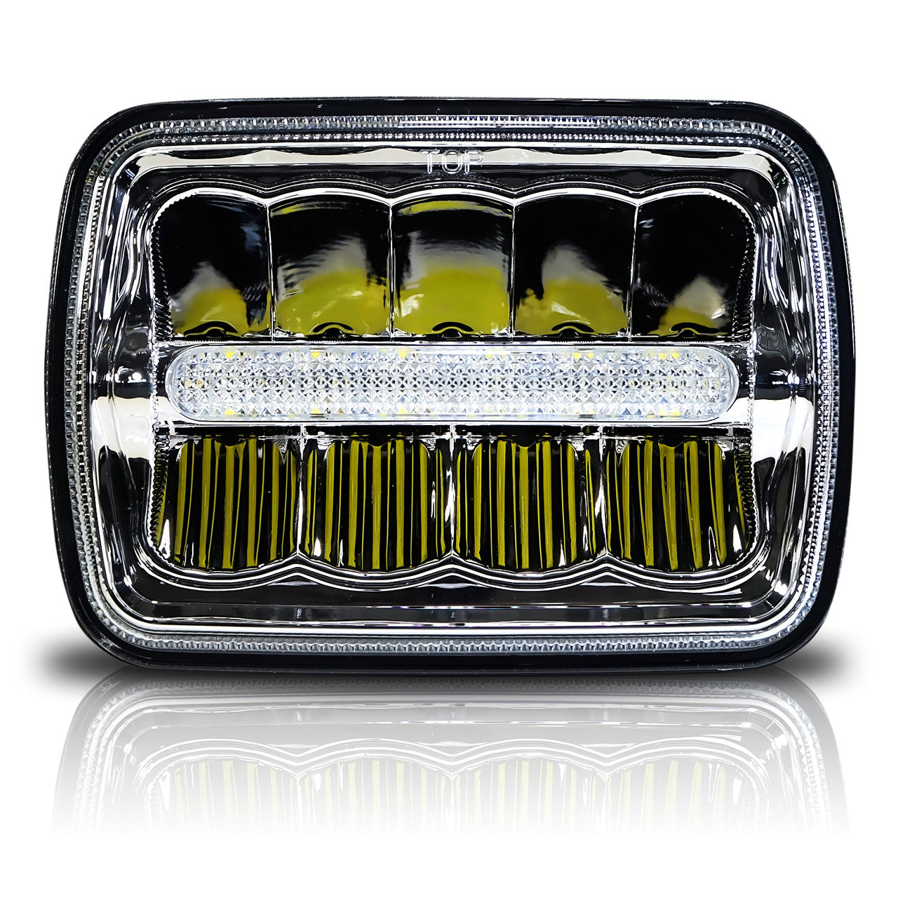 XDR LED Chrome Headlights w/DRL for XJ and YJ Lighting
