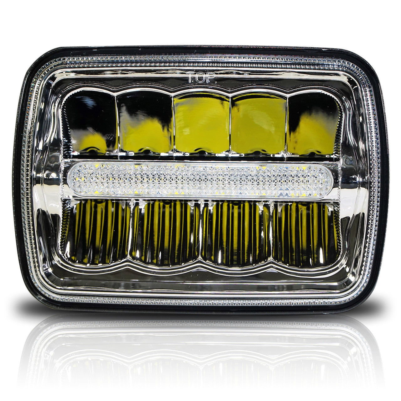 XDR LED Chrome Headlights w/DRL for XJ and YJ Lighting