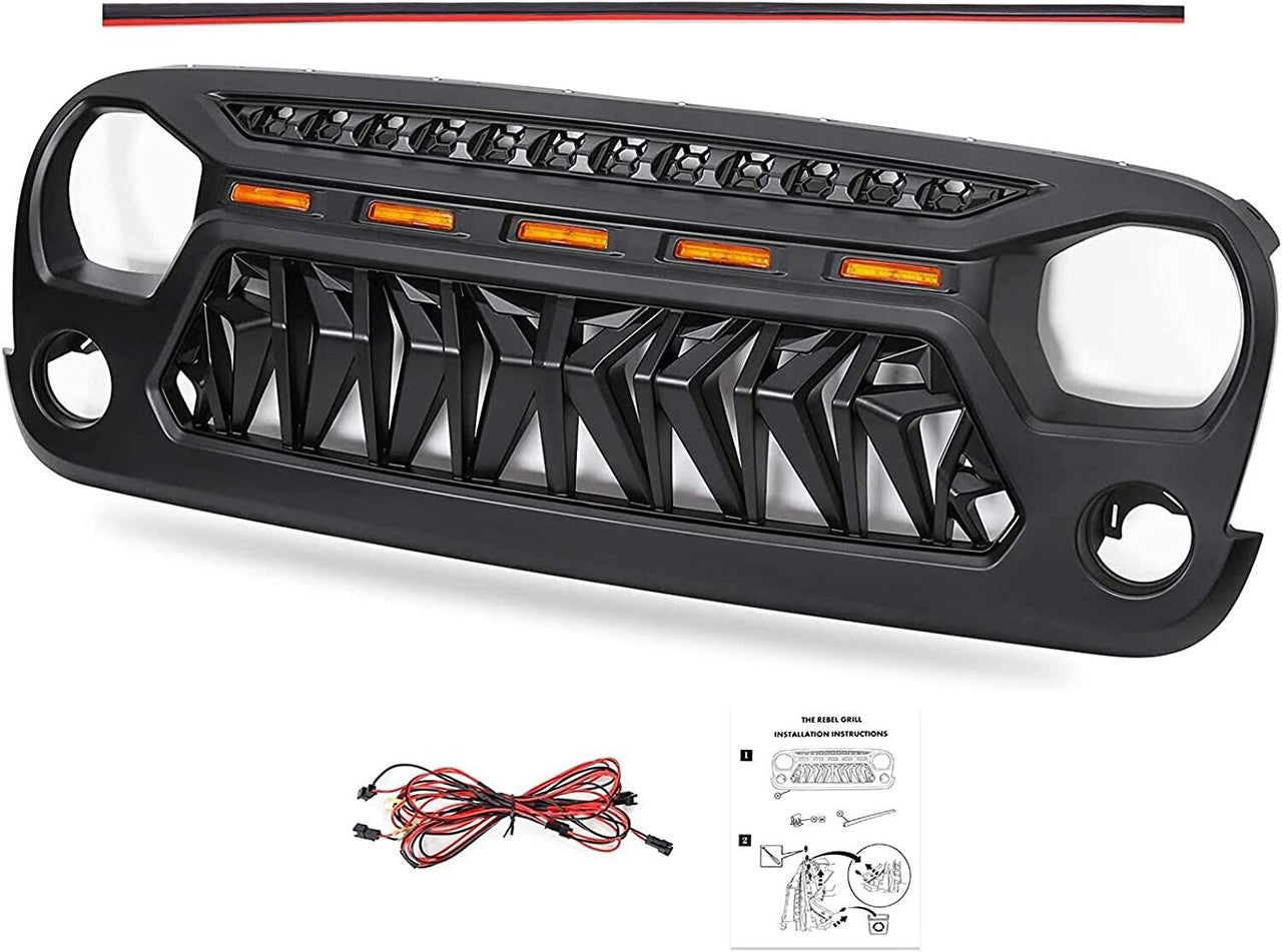 Warrior Xtreme Grille Version 3 with LED Lights for Jeep Wrangler JK JKU 2007-2018 Grille