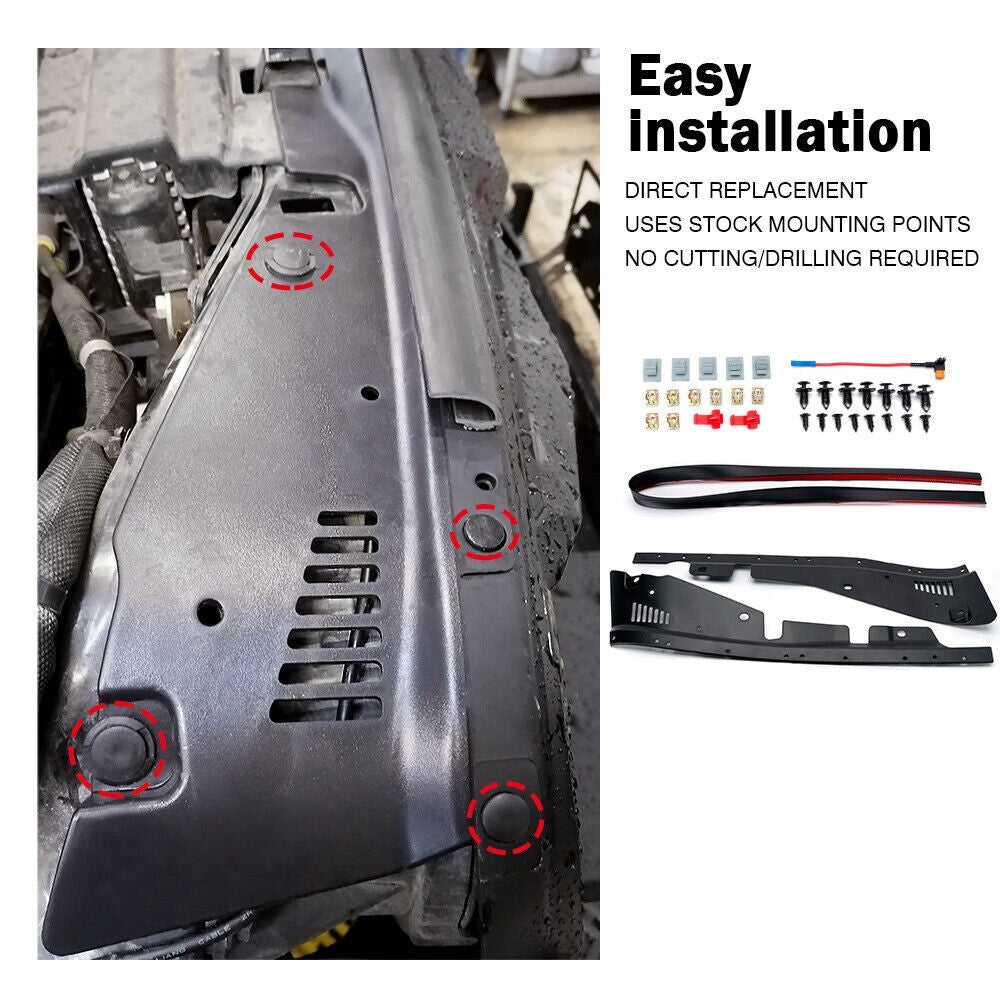 Matte Black Element Grille with LED DRL Turn Signal Lights For 2018-2023 Jeep Wrangler JL JT JLU Grille