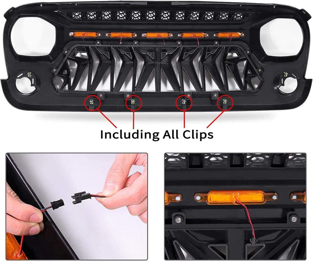 Warrior Xtreme Grille Version 3 with LED Lights for Jeep Wrangler JK JKU 2007-2018 Grille
