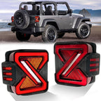 LED Crossover Rear Tail Lights Brake Turn Signals for 2007 - 2018 Jeep Wrangler JK JKU - GENSSI Lighting