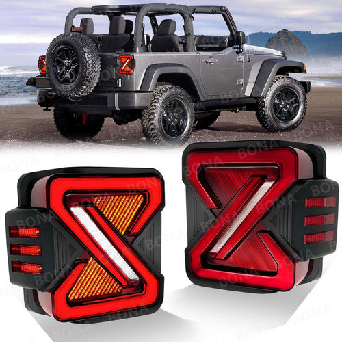 LED Crossover Rear Tail Lights Brake Turn Signals for 2007-2018 Jeep Wrangler JK JKU Default Title Lighting